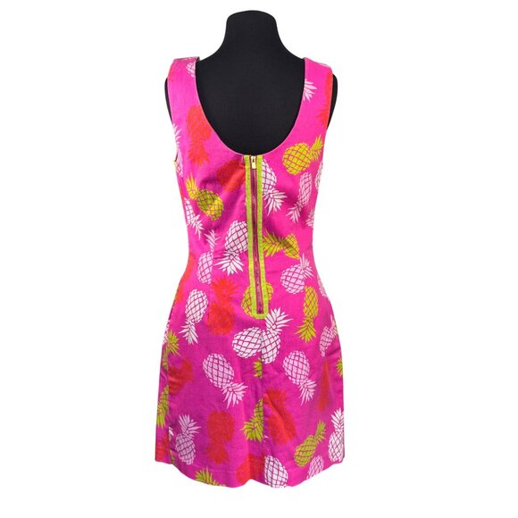 Macbeth Collection Size M Pink Sleeveless Dress With Pineapple Print - Picture 9 of 9